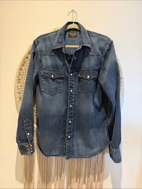 JEAN SHOP EST. NEW YORK Denim Button-Up Shirt - Small